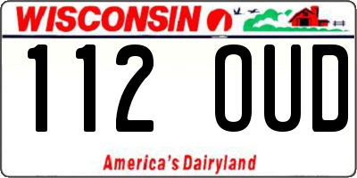 WI license plate 112OUD