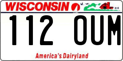 WI license plate 112OUM