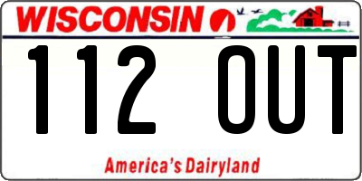 WI license plate 112OUT