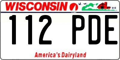 WI license plate 112PDE