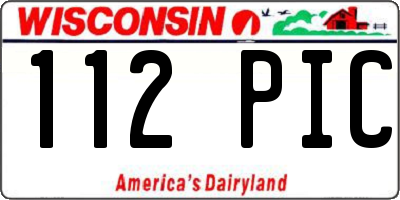 WI license plate 112PIC
