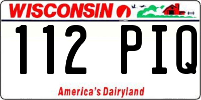 WI license plate 112PIQ