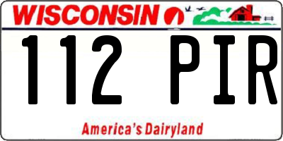 WI license plate 112PIR