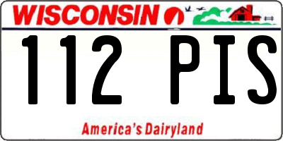 WI license plate 112PIS