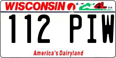 WI license plate 112PIW