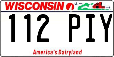 WI license plate 112PIY