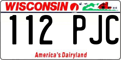 WI license plate 112PJC