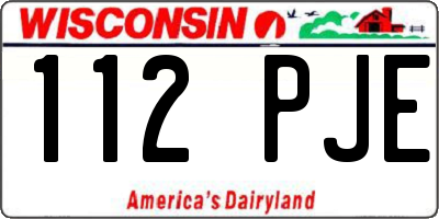 WI license plate 112PJE