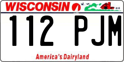 WI license plate 112PJM