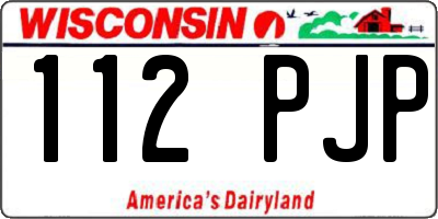 WI license plate 112PJP