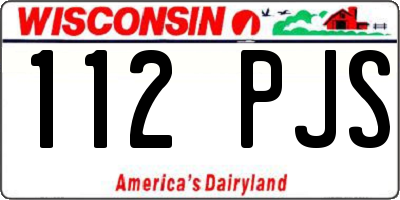 WI license plate 112PJS