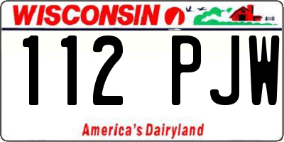 WI license plate 112PJW