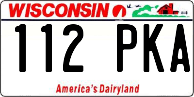 WI license plate 112PKA