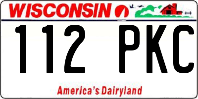 WI license plate 112PKC