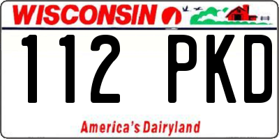 WI license plate 112PKD