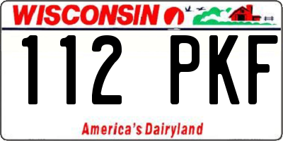 WI license plate 112PKF