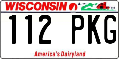 WI license plate 112PKG
