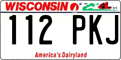 WI license plate 112PKJ