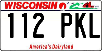 WI license plate 112PKL