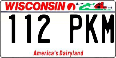 WI license plate 112PKM