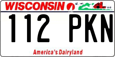 WI license plate 112PKN