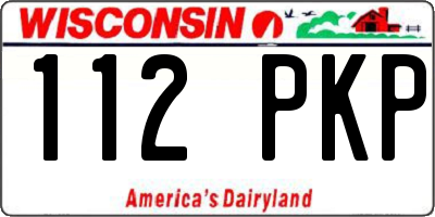 WI license plate 112PKP