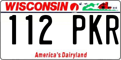 WI license plate 112PKR