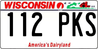 WI license plate 112PKS