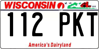 WI license plate 112PKT