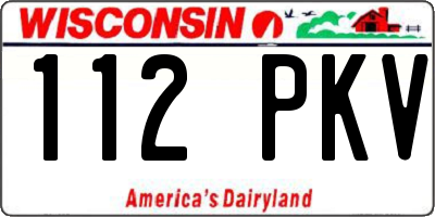 WI license plate 112PKV