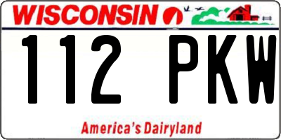 WI license plate 112PKW
