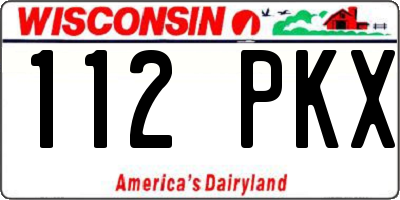 WI license plate 112PKX