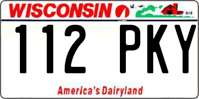 WI license plate 112PKY