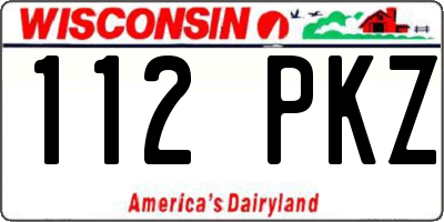 WI license plate 112PKZ