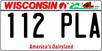 WI license plate 112PLA