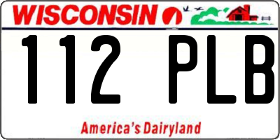 WI license plate 112PLB