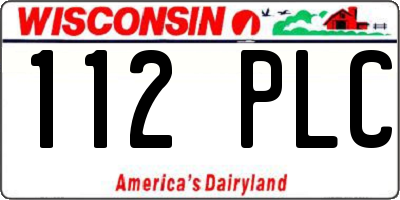WI license plate 112PLC