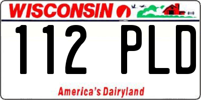 WI license plate 112PLD