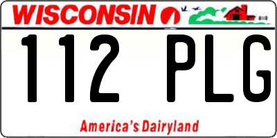 WI license plate 112PLG