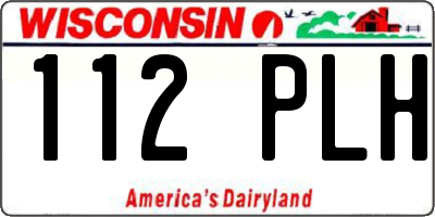 WI license plate 112PLH