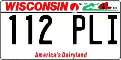 WI license plate 112PLI