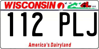 WI license plate 112PLJ