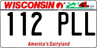 WI license plate 112PLL