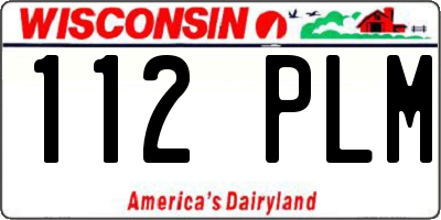 WI license plate 112PLM