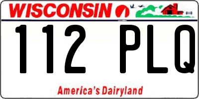 WI license plate 112PLQ