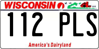 WI license plate 112PLS