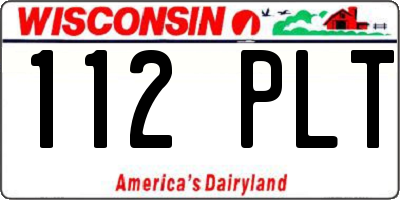 WI license plate 112PLT