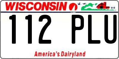 WI license plate 112PLU