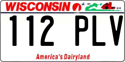 WI license plate 112PLV