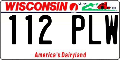 WI license plate 112PLW